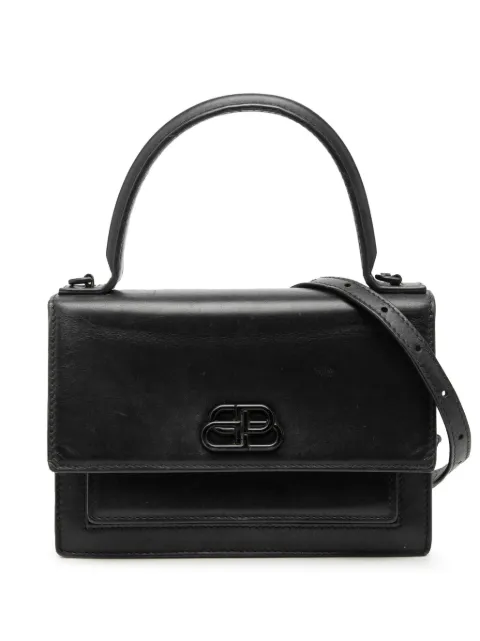 Balenciaga Pre-Owned 2019 Leather Sharp Top Handle Bag XS satchel Black TQFQ76VWO4B6XZST