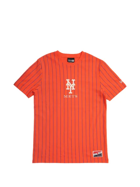 NEW ERA CAP 1920 New York Mets pinstripe-pattern T-shirt Orange NE541