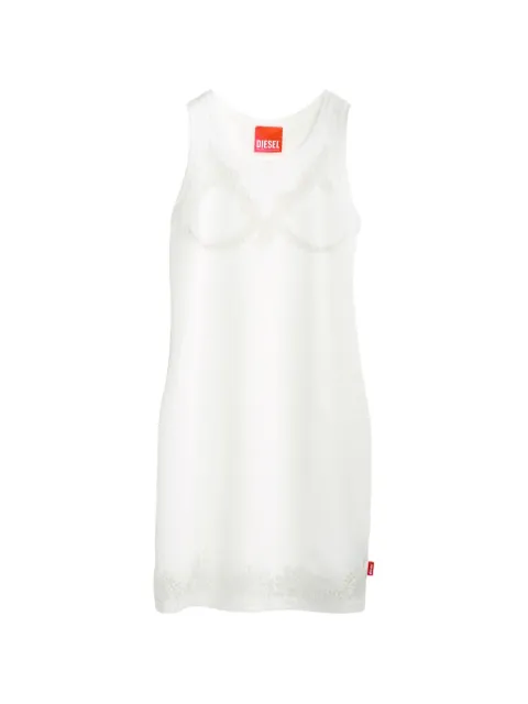 Diesel x Tinder lace-trim ribbed-knit dress White P018010SPFB