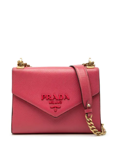 Prada Pre-Owned 2013-2026 Saffiano Cuir Monochrome Envelope crossbody bag Pink FXB2NOAK7LPGKAVO