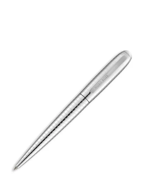 BOSS ribbed stainless-steel pen Silver HSM6434B