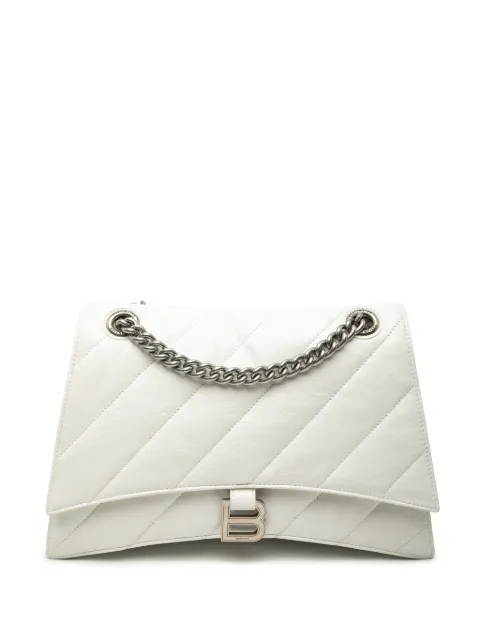 Balenciaga Pre-Owned 2022 Medium Crushed Calfskin Chain shoulder bag White BQVLQ1W43SI0928Z