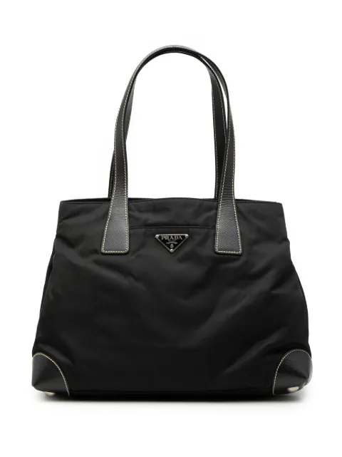 Prada Pre-Owned 2013-2026 Saffiano Trimmed Tessuto Shopper tote bag Black 8F0VQI85S9GOGYKW
