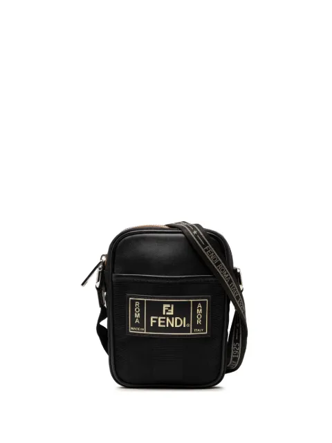 Fendi Pre-Owned 2010-2026 Small Pequin Nylon Roma Amor Messenger Bag crossbody bag Black 3JLUEXJ5K49W31H3