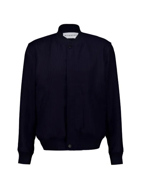 Givenchy pinstriped bomber jacket Blue BM01JN1YLK