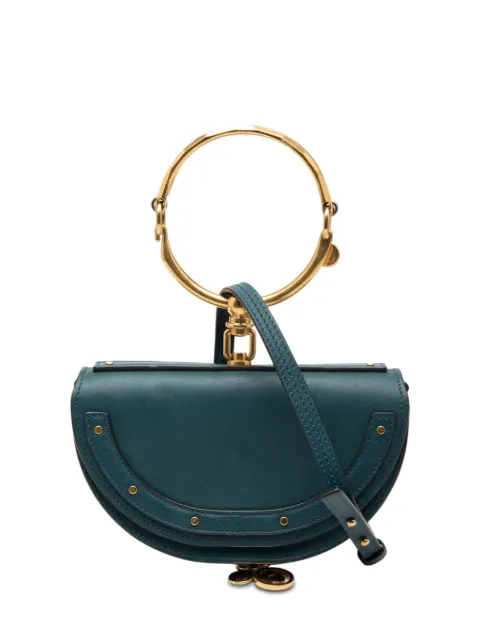 Chloé Pre-Owned 2019 Mini Calfskin Nile Bracelet satchel Blue TEQBRP3VW42XGCK9