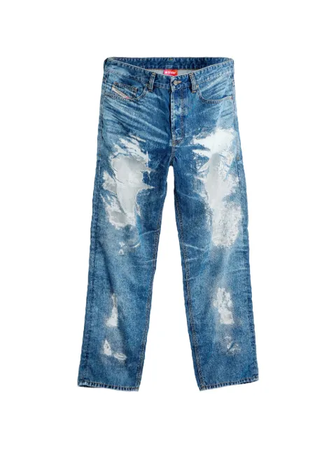 Diesel x Tinder D-Macs distressed mesh-panel jeans Blue P01771068ZH