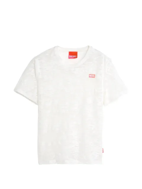 Diesel x Tinder burnout-effect logo-patch T-shirt White P018020SPDX