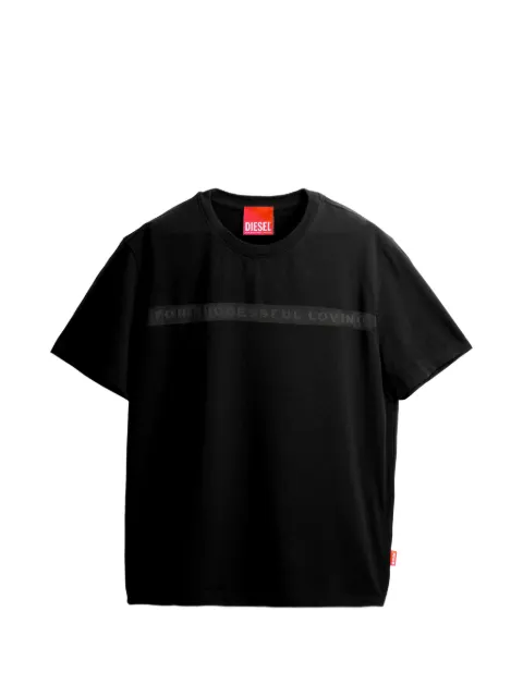 Diesel x Tinder logo-print sheer-panel T-shirt Black P018050SPDX