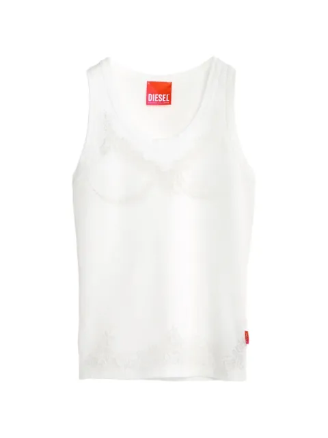 Diesel x Tinder lace-print ribbed T-shirt White P018000SPFB