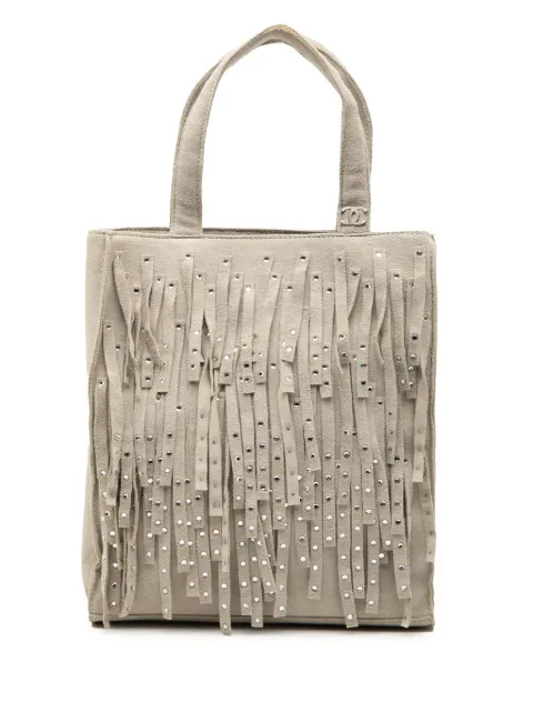 CHANEL Pre-Owned 2000-2002 Mini Suede Studded Fringe tote bag Brown B8QBJPRFTZ1VP1VU