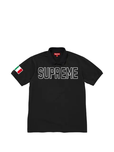 Supreme twill-appliqué polo shirt Black SU27549