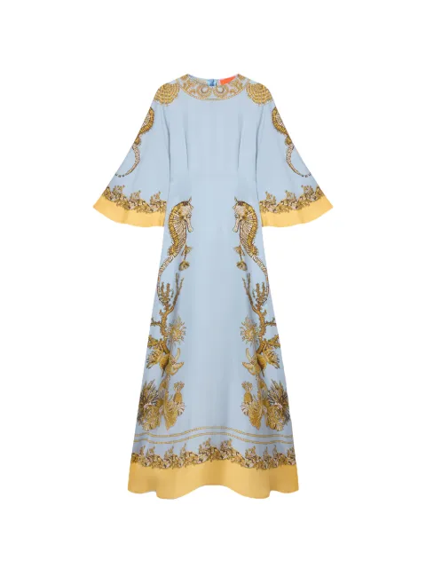La DoubleJ Sorella oceania-print dress Blue DRE0923SIL026OCE01BU01
