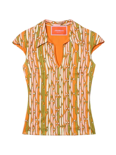 La DoubleJ sleeveless stretch polo Orange TOP0208JER082SMA02OR02