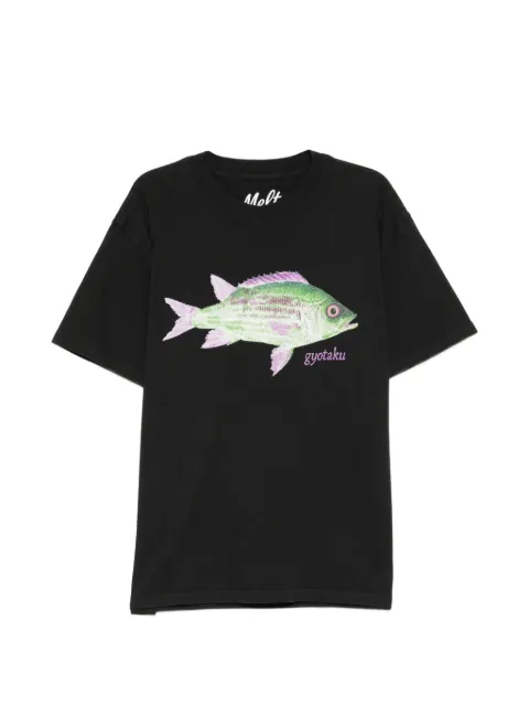 Melt Gyotaku-print cotton T-shirt Black MS5354