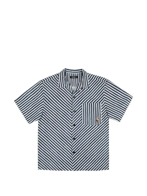 MOSSO SUN WEAR striped short-sleeve shirt Blue RCS01LY05R107