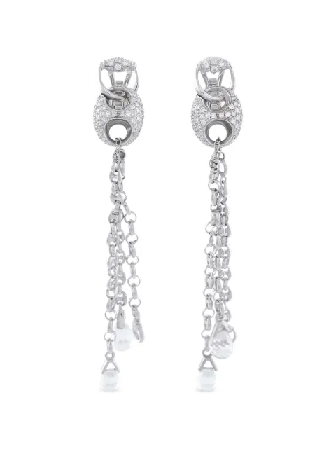 Gucci Pre-Owned Horsebit diamond and white topaz earrings Silver GU04042326