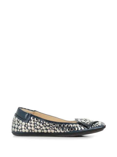 Dove Nuotano Gli Squali stud-embellished leather ballet flats Blue SQ30004