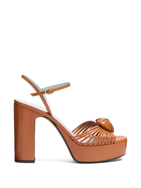 Valentino Garavani Coeur Royal platform sandals in kidskin 115mm Brown WS0LY2DMD