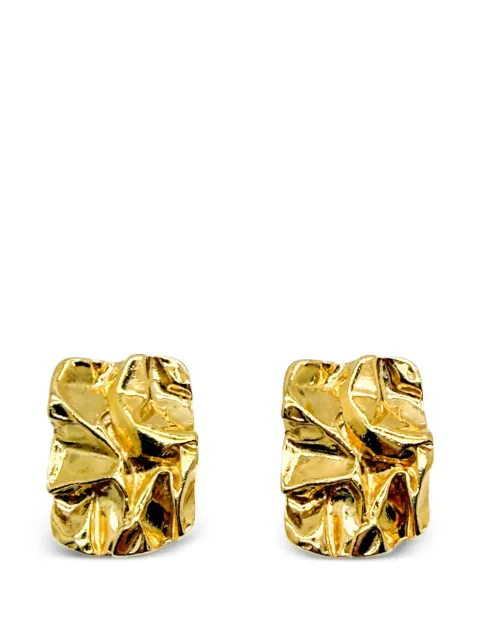 Jennifer Gibson Jewellery 1980s sculpted crinkle earrings Gold JGJCRINKLERG