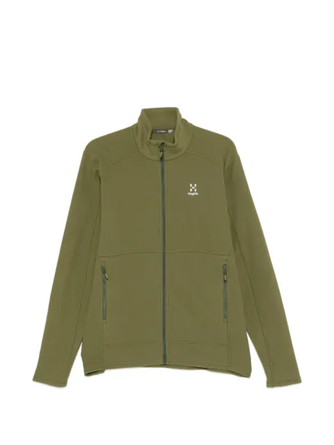 Haglöfs logo-print zip-up jacket Green 605073