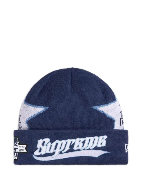 Supreme New Era star-pattern beanie hat Blue SU27544