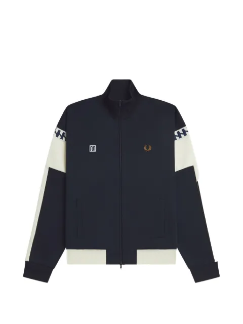 Fred Perry logo-embroidered colour-block sweater Blue FPSJ216558608