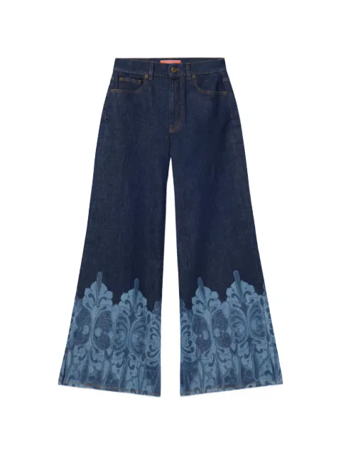 La DoubleJ Cocoon placée indigo in stretch denim The Cropped Flare jeans Blue TRO0202DEN015COC02BU15