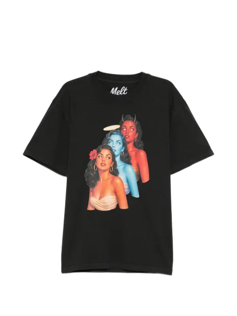 Melt graphic-print T-shirt Black MS5358