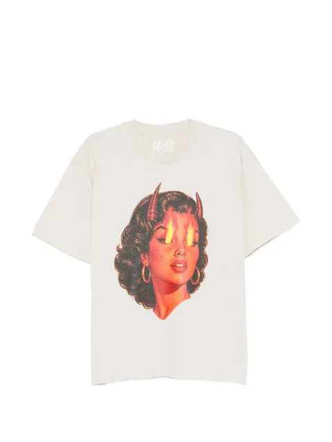 Melt graphic-print cotton T-shirt Neutrals MS5345