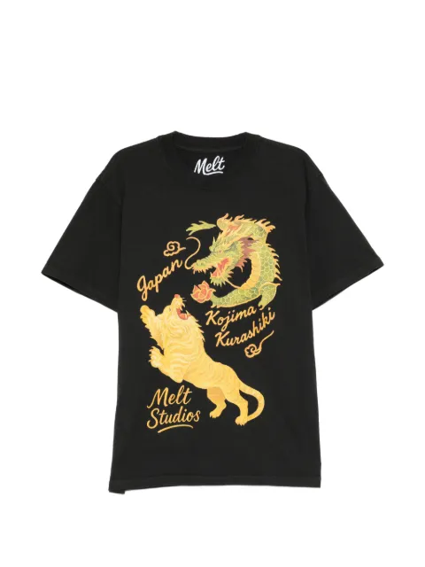 Melt dragon-print tiger-print T-shirt Black MS5346