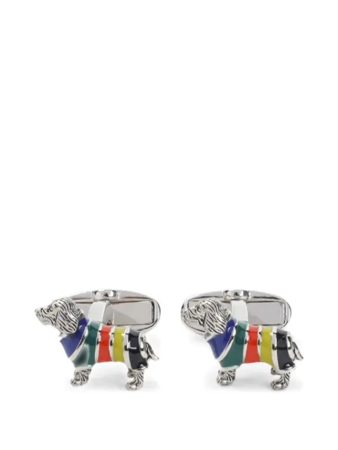 Paul Smith Dog in Jumper logo-embossed cufflinks Silver M1ACUFFWDOG