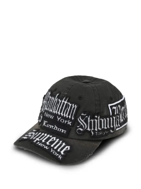 Supreme City Patches six-panel cap hat Black SU27533