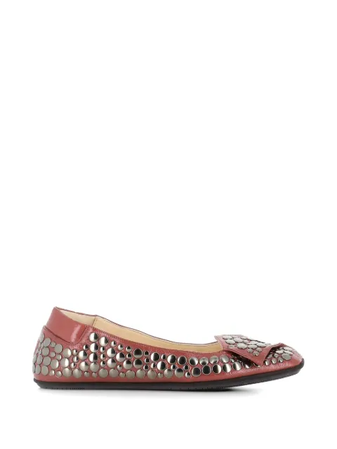 Dove Nuotano Gli Squali stud-embellished leather ballet flats Pink SQ30004