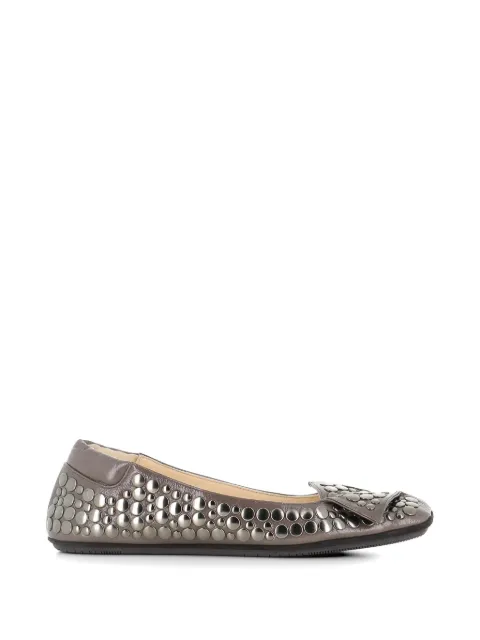 Dove Nuotano Gli Squali stud-embellished square-toe ballet flats Grey SQ30004