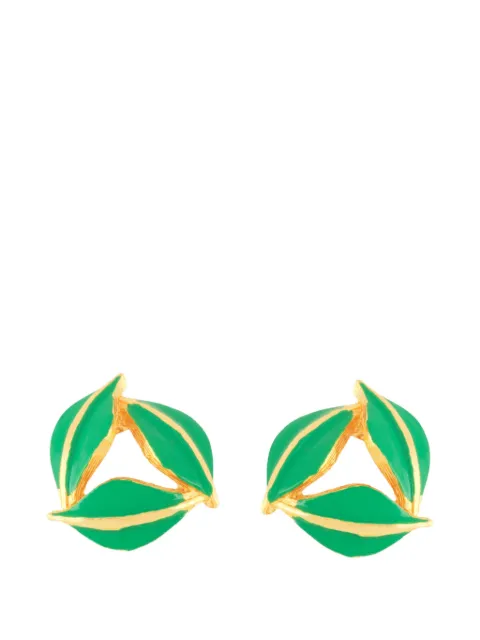 Susan Caplan Vintage 1980s leaf-design clip-on earrings Gold ER026582