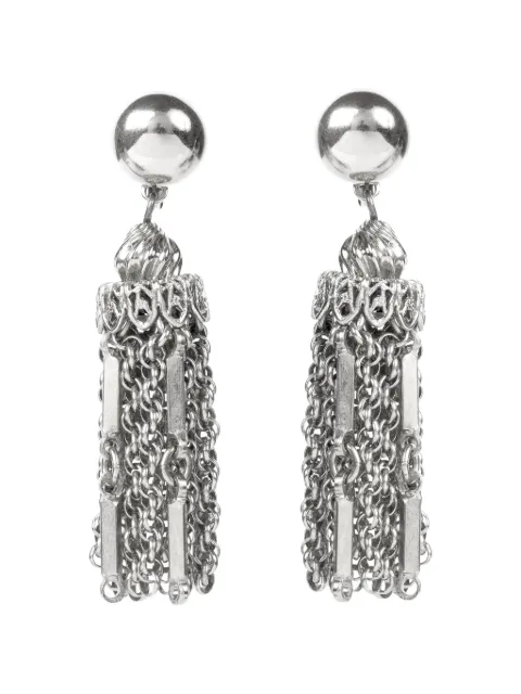 Monet Pre-Owned 1980s multi-link tassel clip-on earrings Silver ER021698