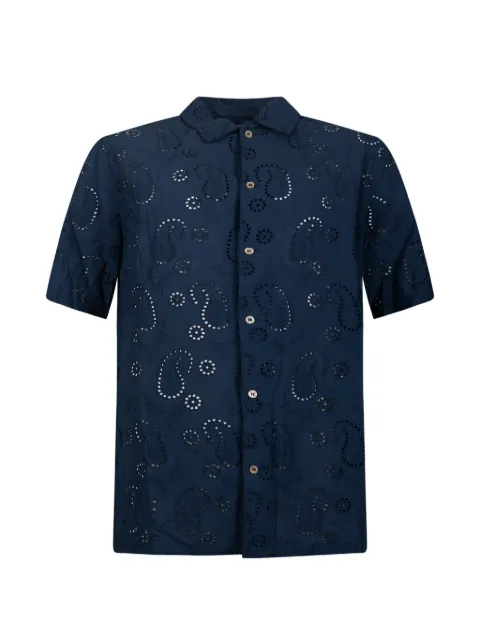 MC2 Saint Barth broderie-anglaise paisley-pattern shirt Blue SIF0002