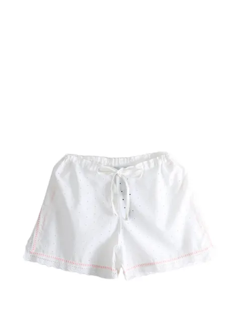 Emergency Room broderie-anglaise lace-trim shorts White PSS26601LNNSFLRL