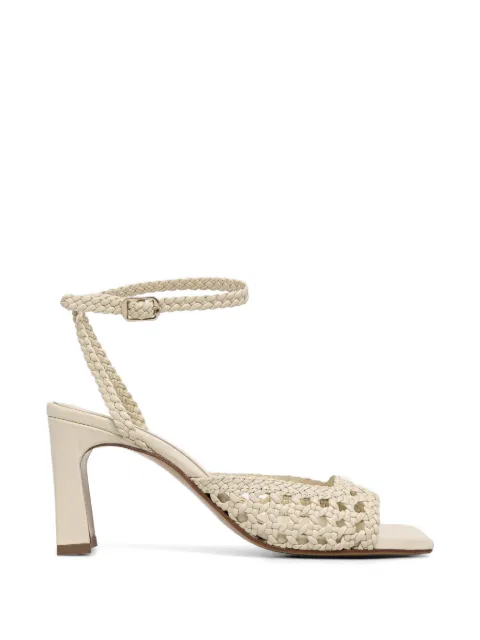 Souliers Martinez Lea woven ankle-strap sandals White LEAWHITE