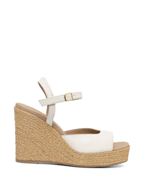 Souliers Martinez Summer woven-wedge leather espadrilles White SUMMERWHITE