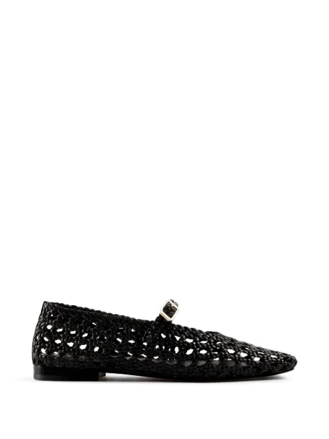 Souliers Martinez Paris woven buckle-fastening ballet flats Black PARISBLACK
