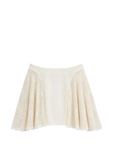 Emergency Room crochet-panel A-line midi skirt Neutrals PSS26806CRCT