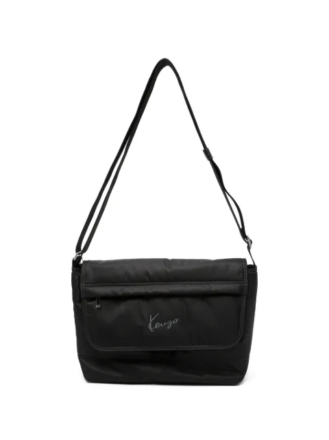 Kenzo logo-embroidered messenger bag Black FG68SA408F02