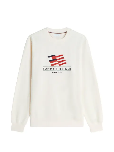 Tommy Hilfiger logo-embroidered sweatshirt Neutrals MW0MW43383