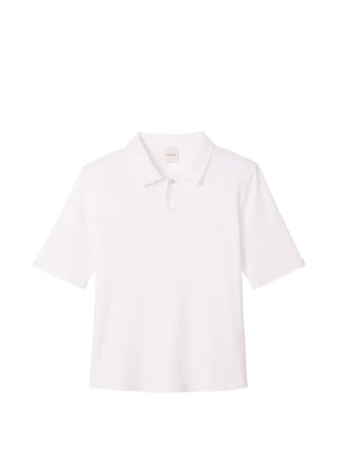 Calvin Klein ribbed polo shirt White LV044G220GYAF
