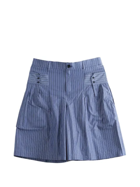 Emergency Room vertical-stripe pleated shorts Blue PSS26602PPLNCOLOR