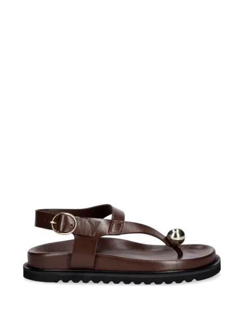 Souliers Martinez Spiaggia sphere-detail slingback flat sandals Brown SPIAGGIADBROWN