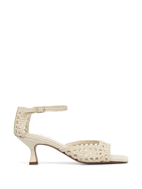 Souliers Martinez Veronica woven leather sandals White VERONICAWHITE