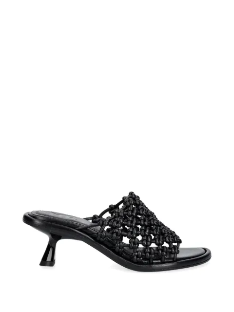 Souliers Martinez Mariza woven kitten-heel sandals Black MARIZABLACK